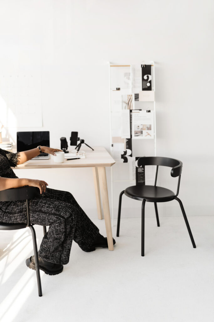 creative entrepreneur sitting at desk