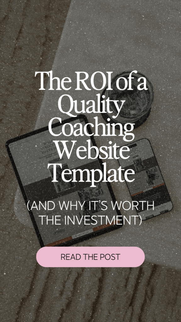 pin for the roi of a good coaching website template